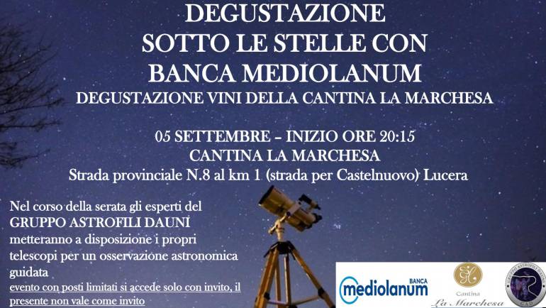 Degustazione sotto le stelle