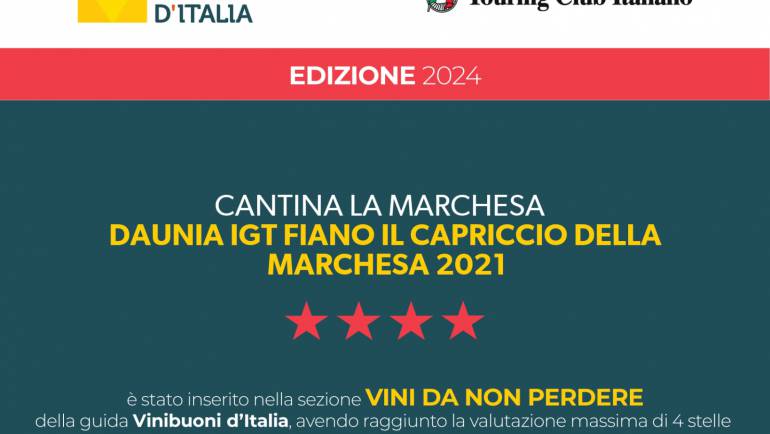 Il Capriccio della Marchesa tra i “Vini da non perdere”